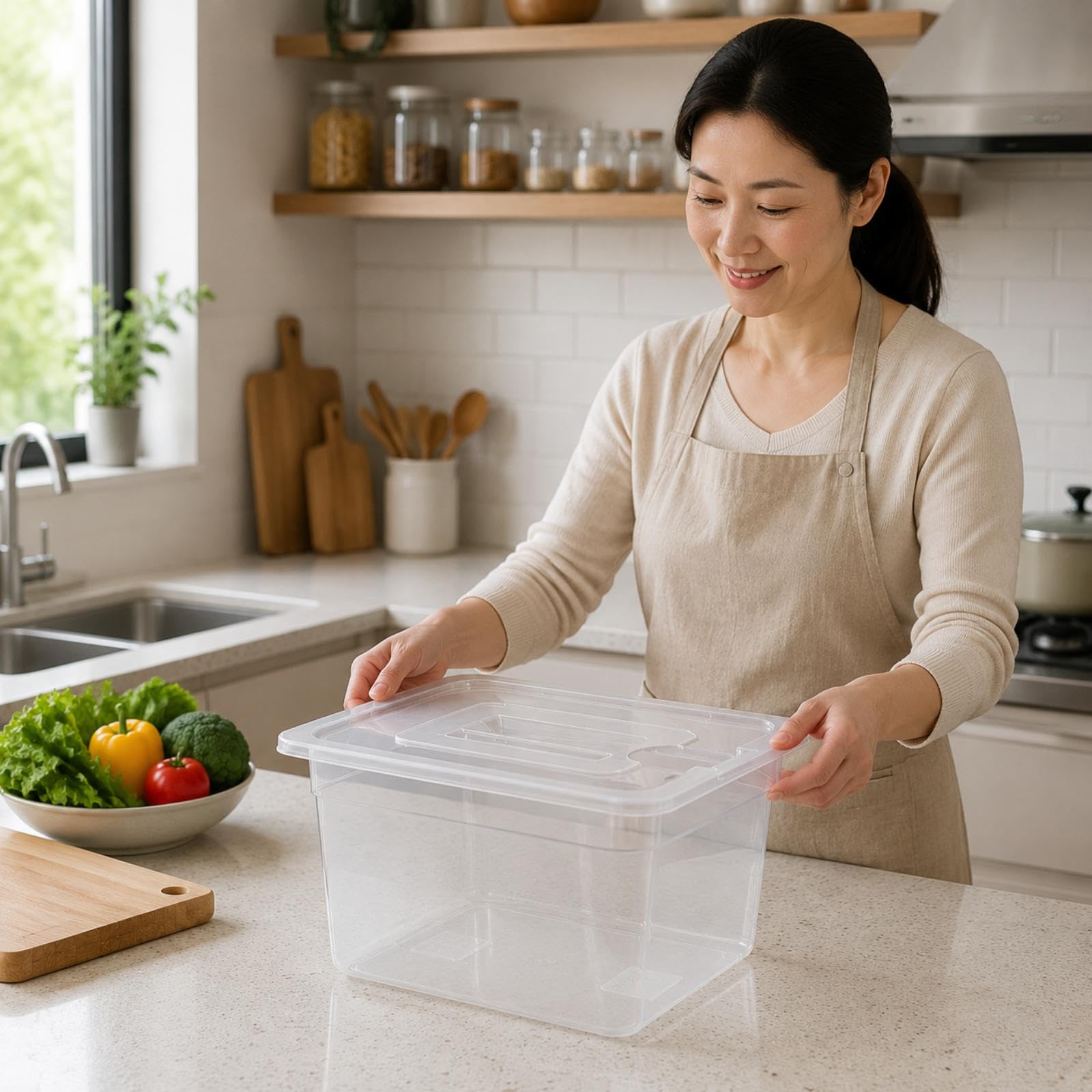 Contenitori per Cottura Sottovuoto, Pratici Accessori per La Conservazione Degli Alimenti, Contenitori Trasparenti per Apparecchi per La Cottura Sotto