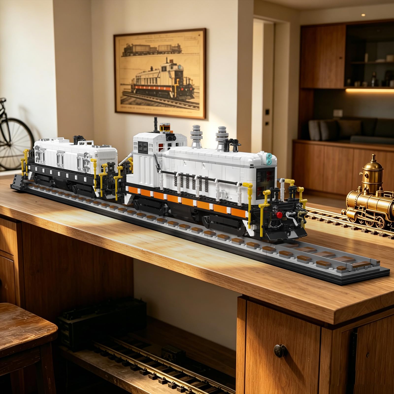 Mould King 12051 Technik Zug Bausteine Modell, 2462 Teile Statische Version Zug Blockmodell, Train Eisenbahn Kit als Spielzeug und Geschenk (14 Jahre und älter)