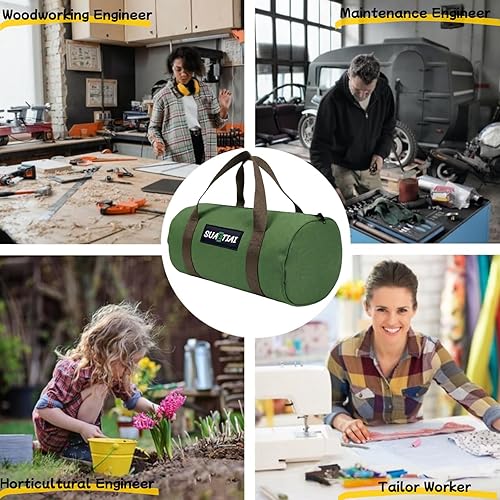 Miniatura 7 de Bolsas de herramientas pequeñas de 12 pulgadas para hombres, bolsa de almacenamiento de herramientas con cremallera de boca ancha, bolsa de
