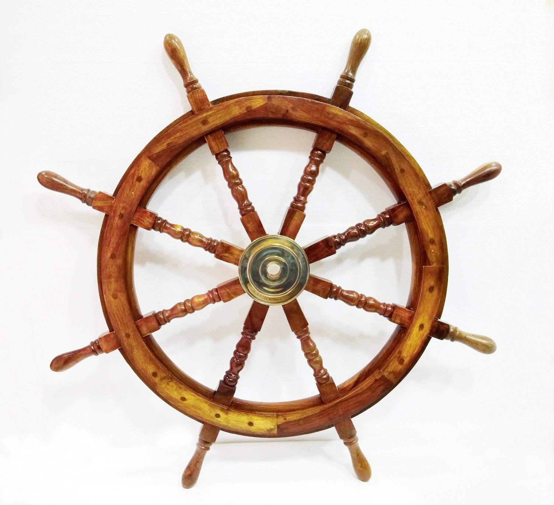 Steuerrad aus Holz, 91,4 cm, maritimes Schiff, Piratenkapitän, Wanddekoration