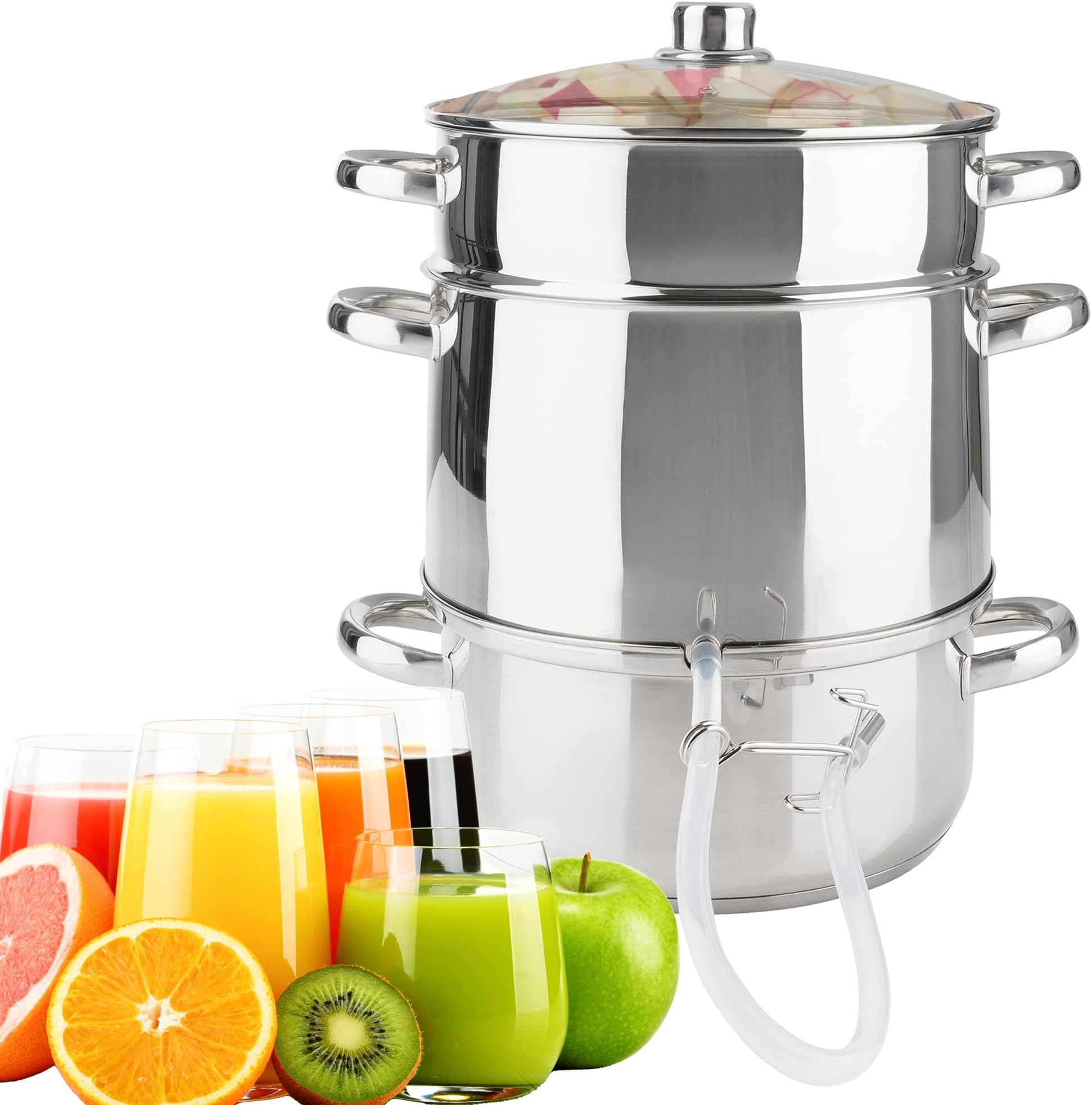 SIENA HOME Dampfentsafter Cucinare Edelstahl 26cm 8l mit Glasdeckel von SIENA HOME Dampfentsafter Cucinare Edelstahl 26cm 8l mit Glasdeckel von