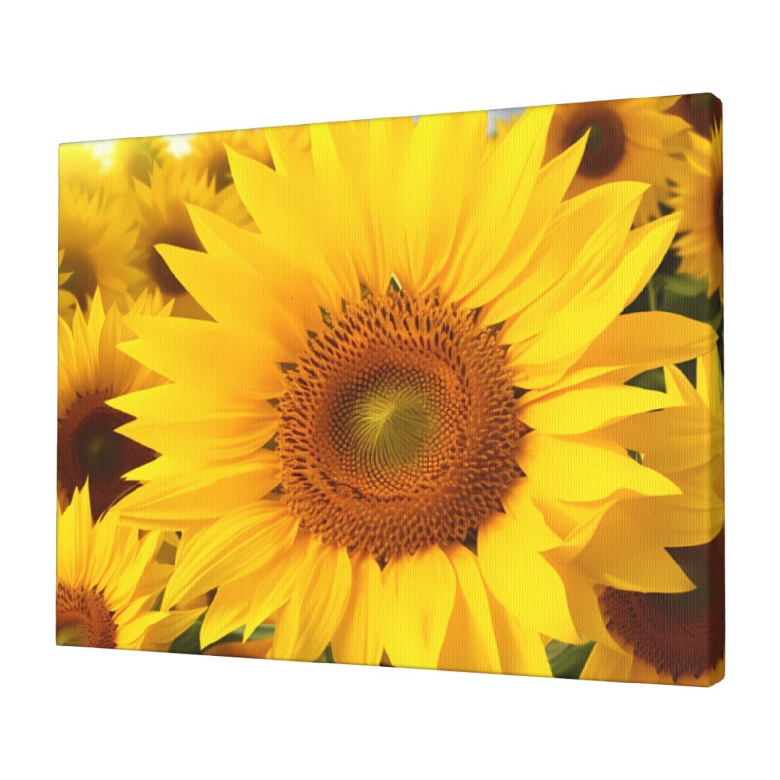 FodPand Canvas Wall Art for Living Room Wall Decor 12"x16" Modern Artwork Painting Pictures Hanging Canvas Prints Sunflowers Aesthetic Wall Art for Bedroom Bathroom Office Wallart Decor