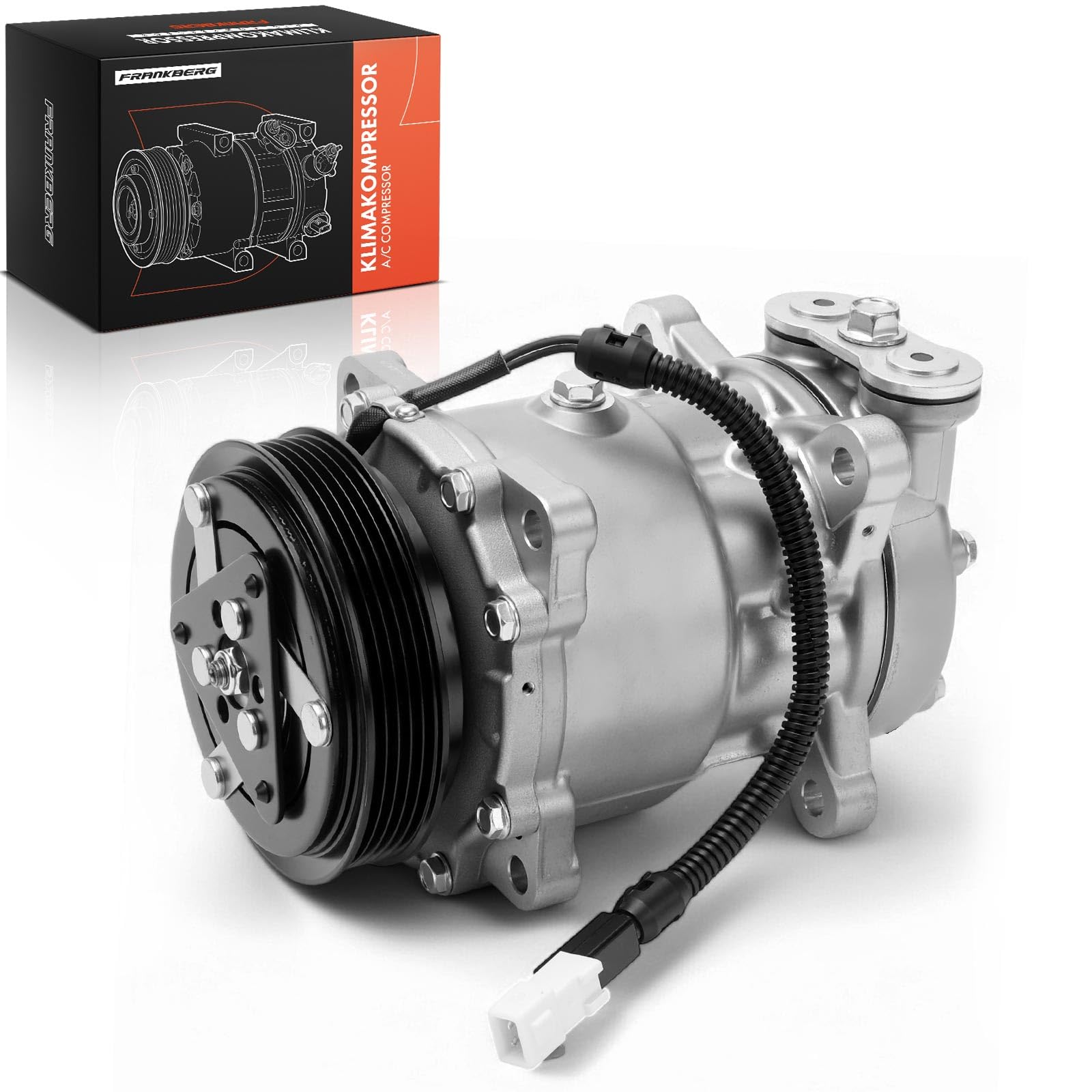 Frankberg Compresor de aire acondicionado con embrague Compatible con 206 2D 2A/C 2E/K Berlingo/Berlingo First M GFK GJK MF 106 1A 1C Saxo S0 S1 S3 9616821580incl. aceite premezclado