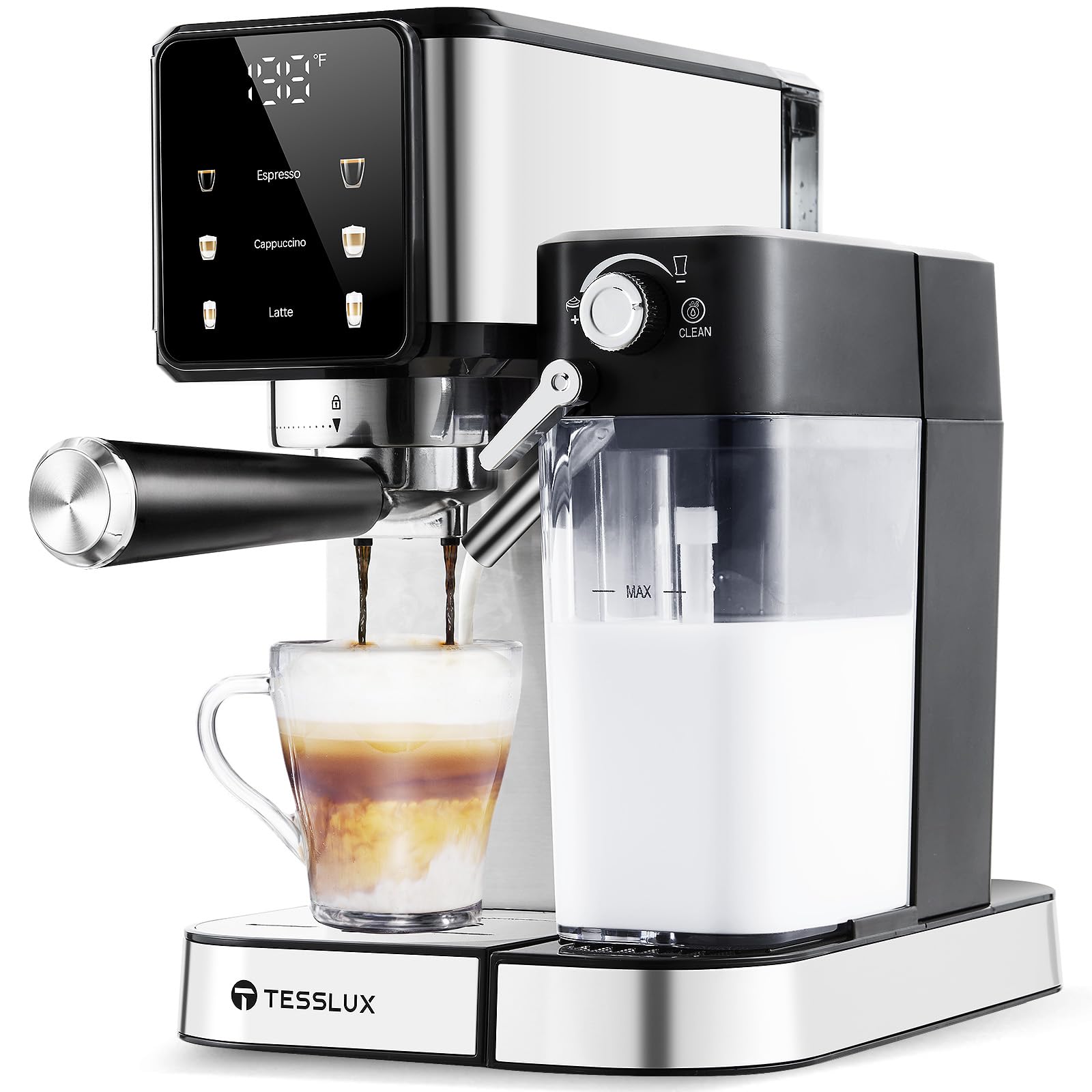 latte様4 Amazon.com: tesslux Espresso and Cappuccino Machine, 20 Bar Dual