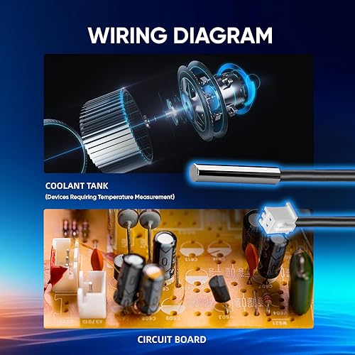 Miniatura 7 de 6 piezas de sonda de sensor de temperatura 10K 3950, termistor impermeable 1 M, termistor de acero inoxidable NTC termistor sonda para refrigerador,