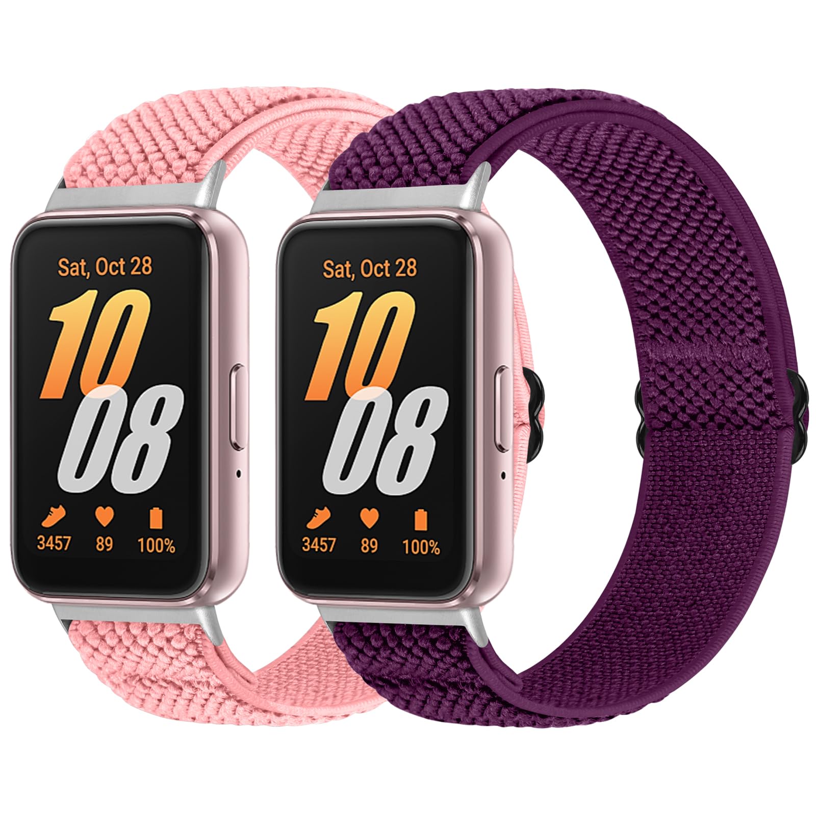TumpCez Elastic Nylon Bands Only Compatible with Samsung Galaxy Fit 3 Bands for Men Women,Solo Loop Soft Adjustable Stretchy Sport Replacement Strap
