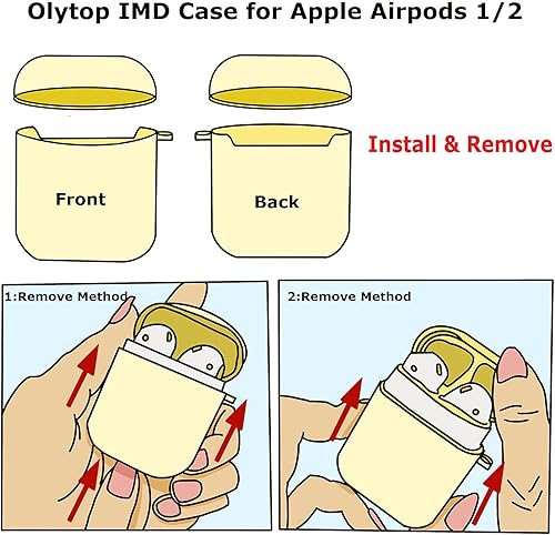 Miniatura 3 de Olytop para Funda de AirPods Mariposa, Linda Funda Protectora Rígida para Apple AirPods 2 y 1, Funda a Prueba de Golpes para Mujeres y Niñas con