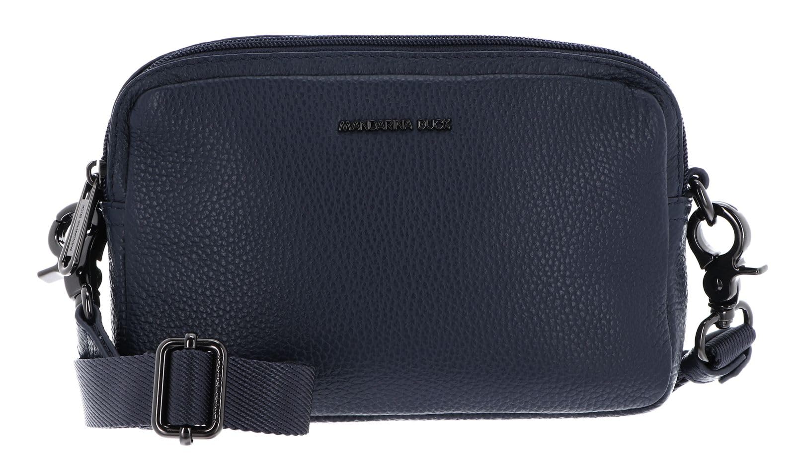 MANDARINA DUCK Mellow Leather Crossbody Camera Bag Dress Blue
