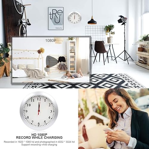 Miniatura 2 de Reloj de pared para cámara oculta LMGL HD 1080P WiFi Spy cámara de seguridad oculta inalámbrica con detección de movimiento, visualización remota,