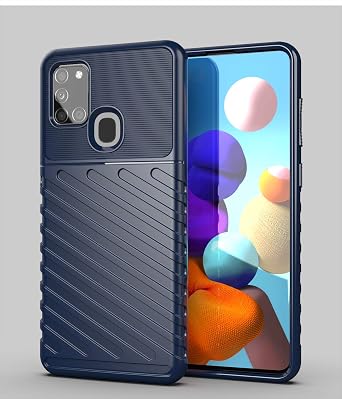 Phone Case for Galaxy A21s Case, Samsung A21S Case, SM-A217F Case Shockproof Cover TPU Protective Cases Anti-Scratch Military Grade Cover for Samsung Galaxy A21s Blue