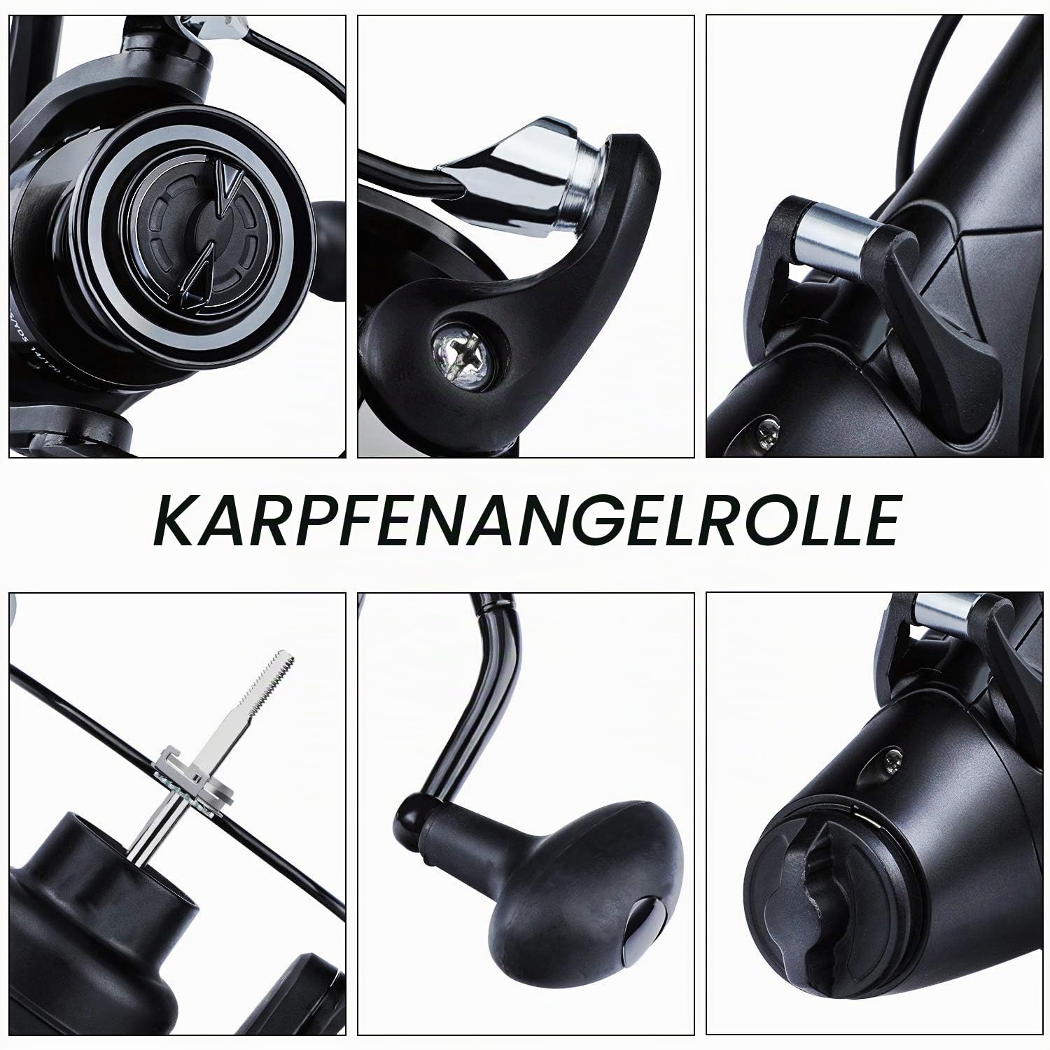 Sougayilang Karpfenrolle Ultra Smooth Powerful Spinning Angelrolle 28LBS Drag Power 12 + 1BB Metallkörper Spinnrollen für das Salzwasser- und Süßwasserfischen