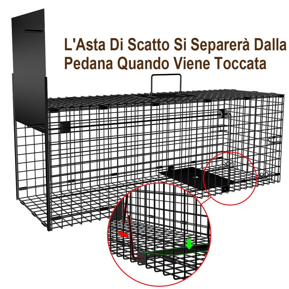 Amagabeli Trappola per topi Animali vivi Gabbia grandi dimensioni per la cattura di topi arvicole criceti ecc in ambienti interni ed esterni Ingressi con Sportello A Caduta