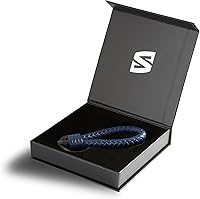 Vista 2 de SERASAR Leather Keychain [Strong] - with Additional Stainless Steel Key Ring for Small Keys - with Gift Box Azul