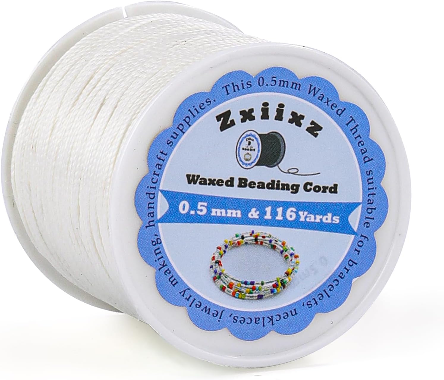 0.5mm Waxed Cord Bracelet String, 116 Yards Wax String for Bracelet Making, Beading Thread Polyester Waxed Necklace Cord for Jewelry Making, Beads Bracelet Making String DIY Craft Supplies