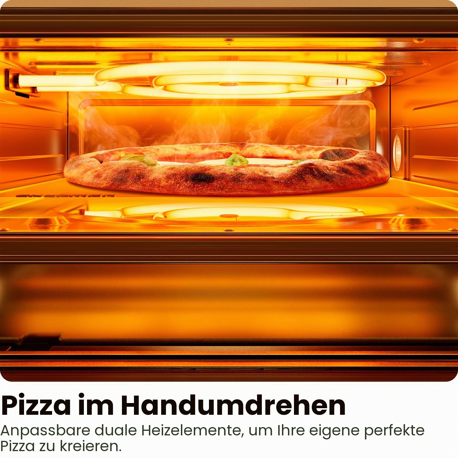 CHEFMAN Pizzaofen für den Innenbereich – macht 30,5 cm große Pizzas in Minuten, erhitzt bis zu 426.7 °C – Elektrischer Pizzabereiter mit 5 Touchscreen-Voreinstellungen, Pizzastein und Schäler im