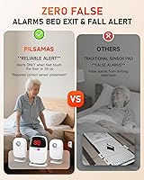 Vista 3 de Alarmas de cama para pacientes ancianos con demencia – Pantalla digital de identificación con sensor y buscapersonas con clip, rango inalámbrico