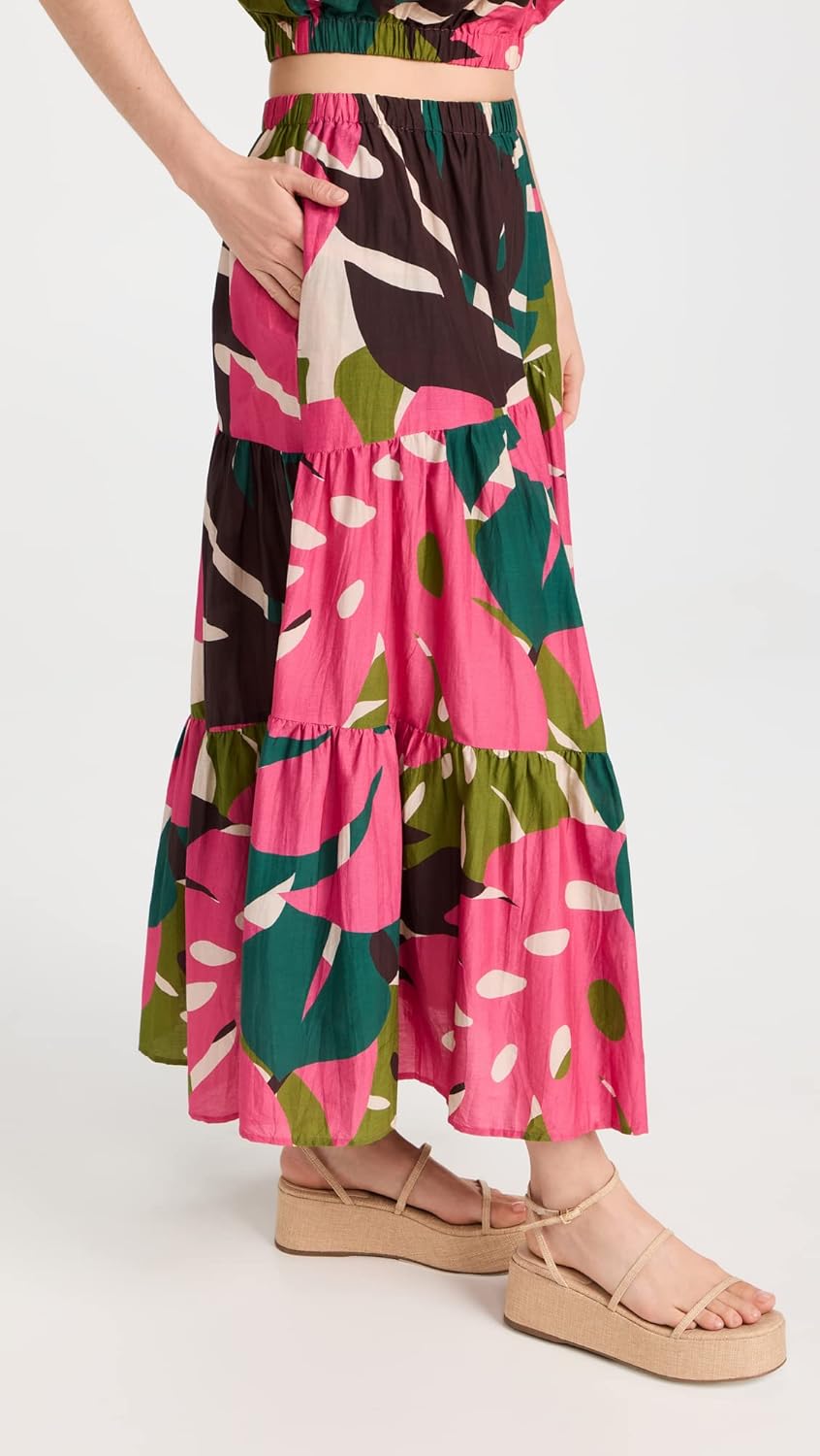 Velvet by Graham & Spencer Women's Lydia Printed Silk Cotton Voile Skirt