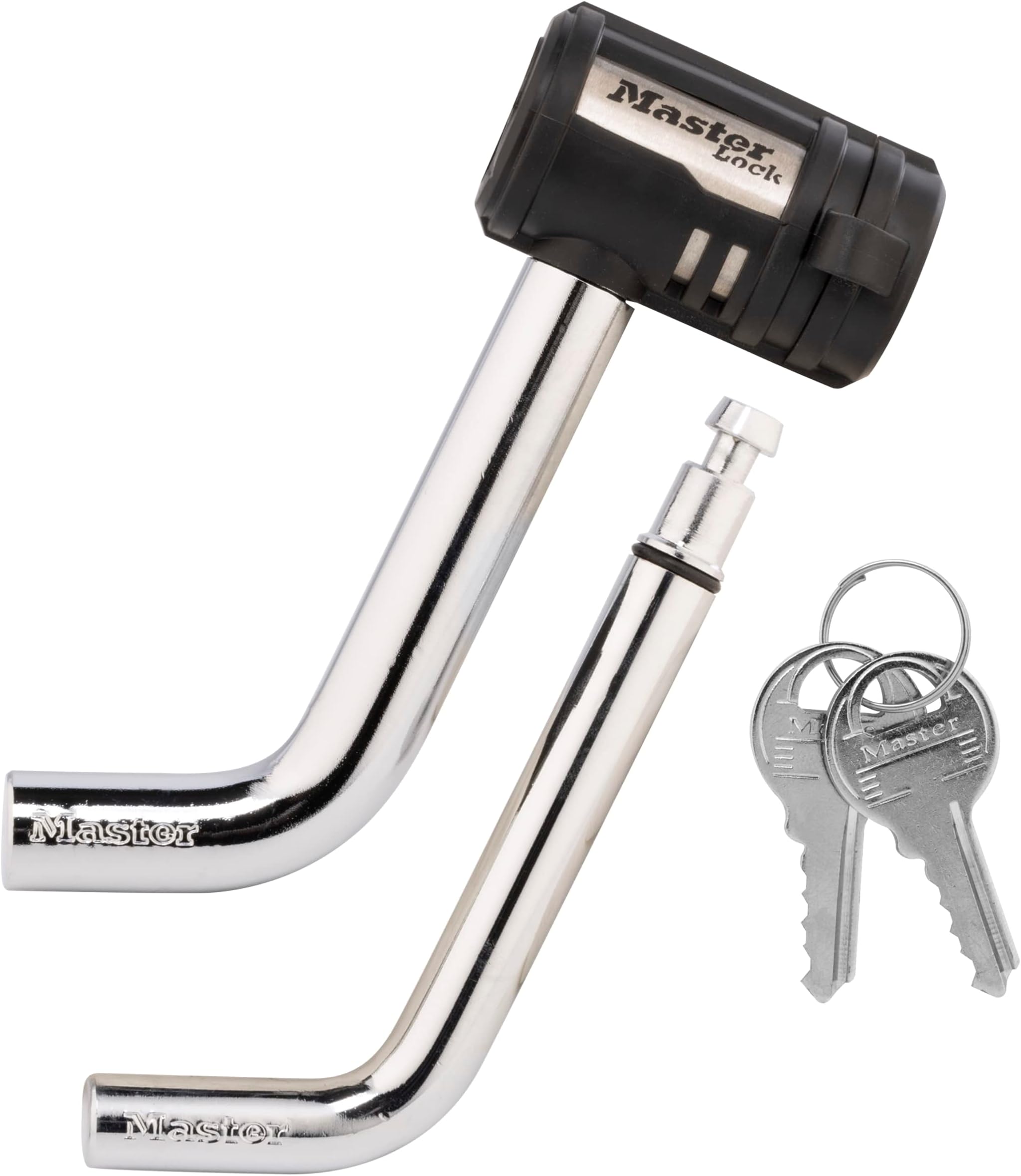 Receiver Lock, 1/2 in. and 5/8 in. Swivel Head, Weather Resistant Trailer Coupler Locking Hitch Pin with Keys for Protecting Trailers, RVs, 2866DAT