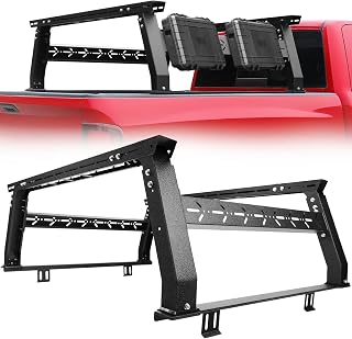 Adjustable Truck Bed Rack for Most Truck, Overland Bed Rack Compatible with Gladiator/Ford/Tundra/Tacoma/Dodge/Chevy/Nissan, Ladder Rack for Kayak, Surfboard, Lumber, Ladder