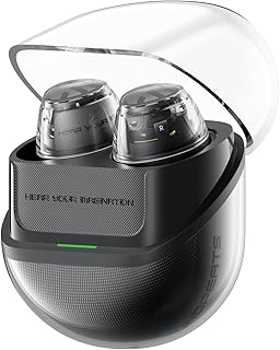 سماعات أذن لاسلكية بلوتوث 5.3 كلير دوت بمشغل 10 ملم، 2 ميكروفون مع سماعات رأس بإلغاء ضوضاء مكالمات تعمل بذكاء اصطناعي ومقاومة للمياه، 27 ساعة، وضع الألعاب، تحكم عبر تطبيق بيتس اوديو من ساوند بيتس