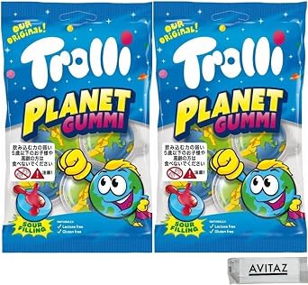 Trolli Earth Gummy, Planet Gummy, 2.6 oz 75 g x 2 Bags, Funny Gummies