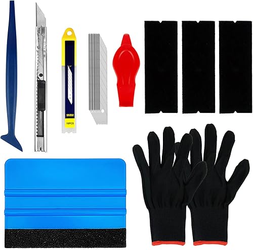 Kit de envoltura de vinilo para coche con herramientas de aplicación de película de tinte de ventana, escobilla de recorte de borde de 9 mm,