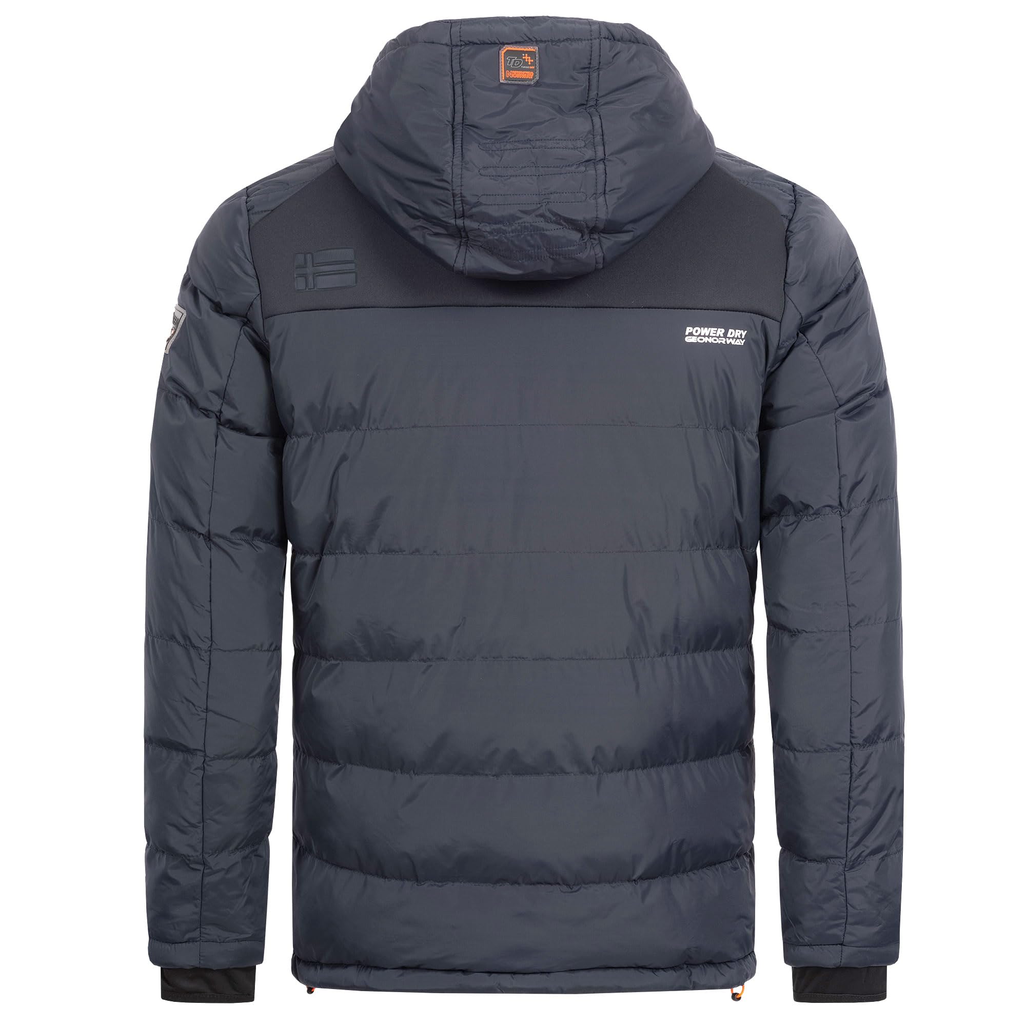 Geographical Norway Hommes Veste Matelassée Veste d'hiver à Capuche – Doublé Chaud Anorak - Extérieur Ski Snowboard Veste A Capuche pour l'hiver/Automne dans Bundle avec UD Bonnet