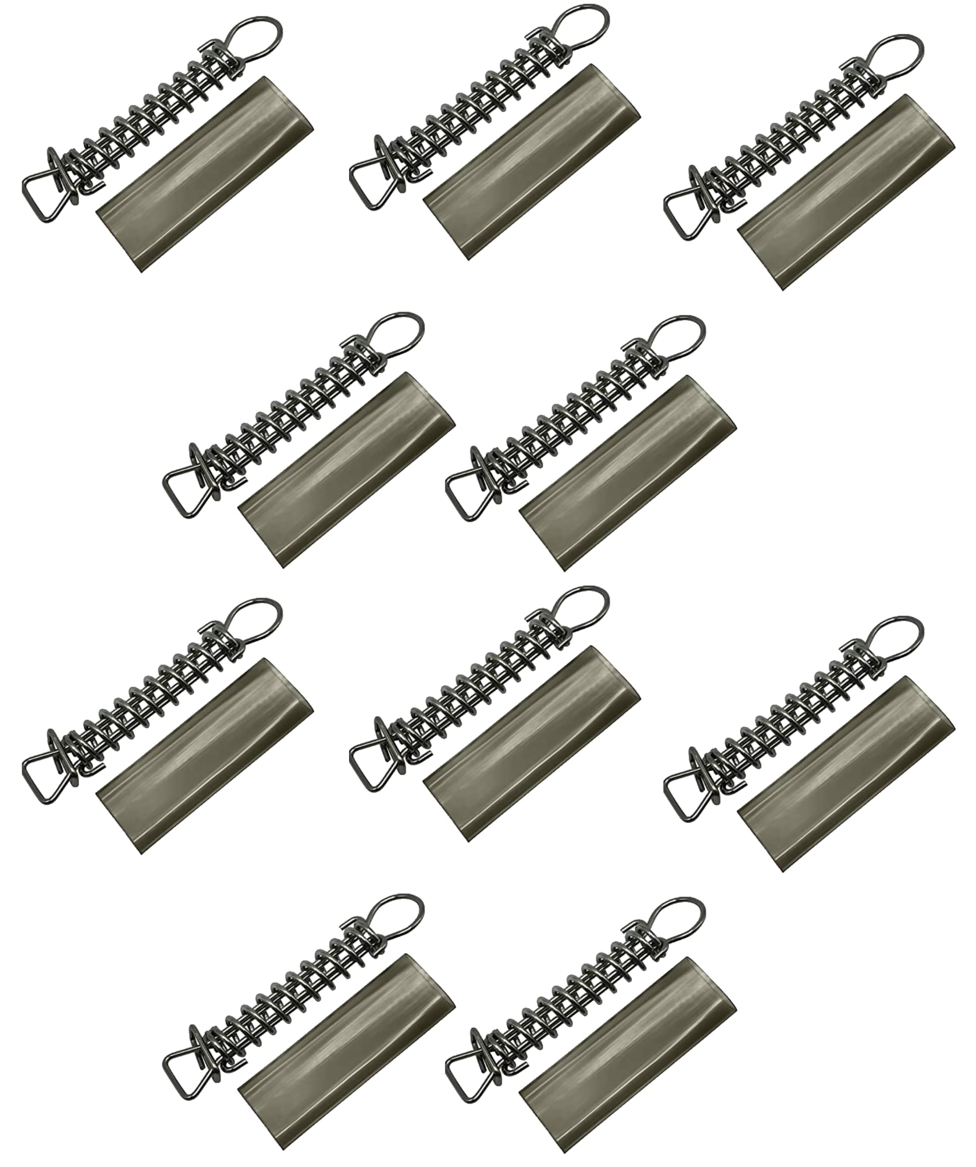 Poolzilla Pool Safety Cover Stainless Steel Springs with Spring Covers- 10 Pack - Universal Fit
