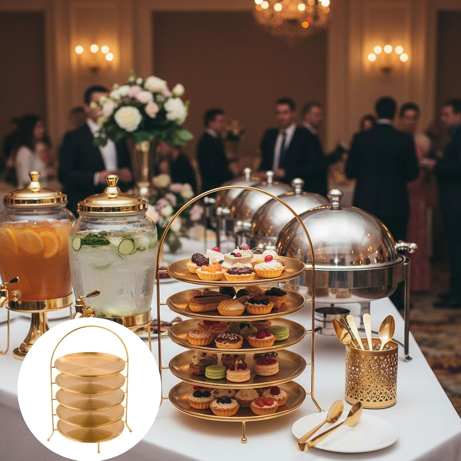 Multi Layer Serving Tray with Tiered Design for Desserts Cakes and Snacks Display