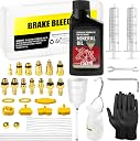 Brake Bleed Kit for Shimano, TEKTRO, TRP Hydraulic Disc Brakes, Bike Brake Bleed Kit with Brass Connector, 150 ML Mineral Oil Brake Fluid
