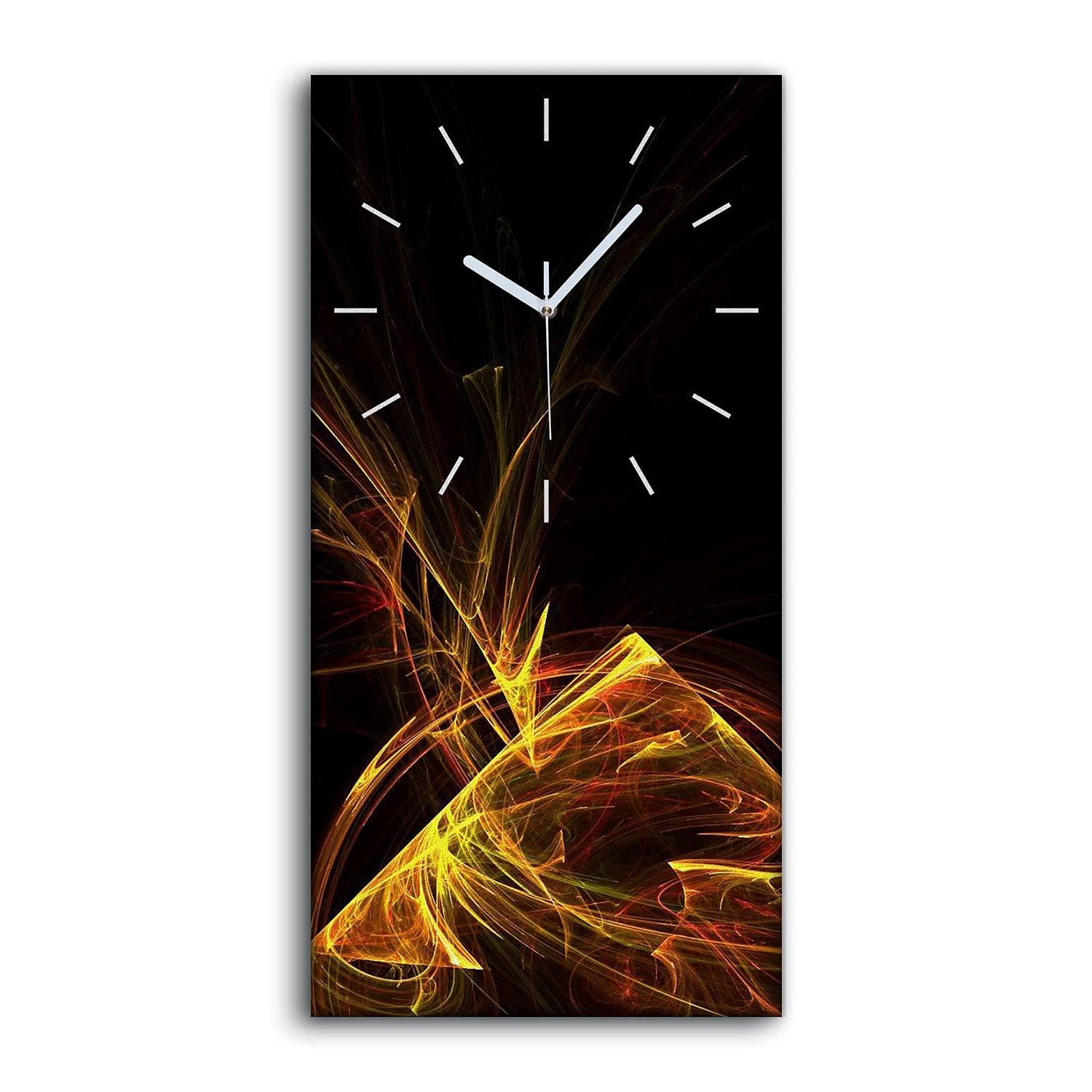 Horloge sur toile art moderne avec motif de fractale abstraite 30x60cm