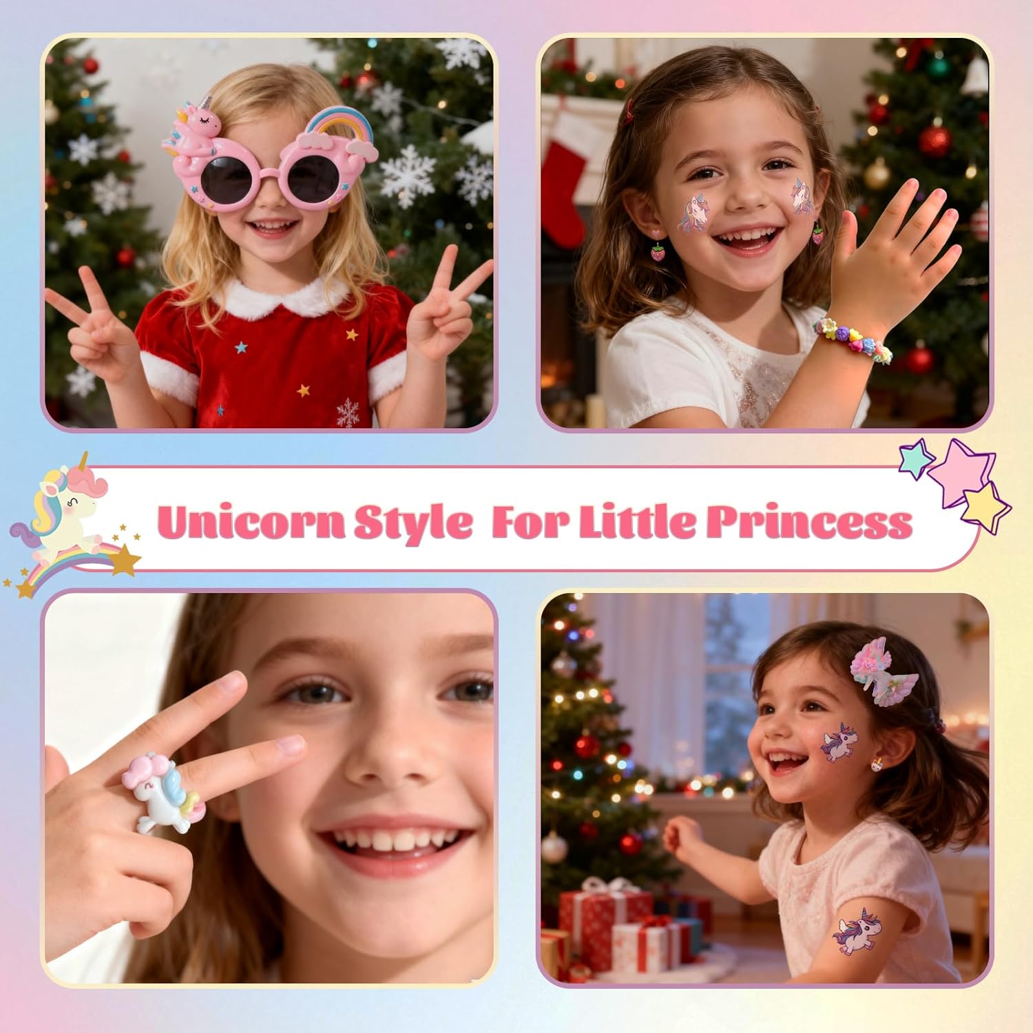 Advent Calendar for Girls with 24 Jewelry Gifts, Christmas Countdown Calendar, Hair Accessories, Bracelets, Ring, Clips, Stickers, Coin Purse - Image 5