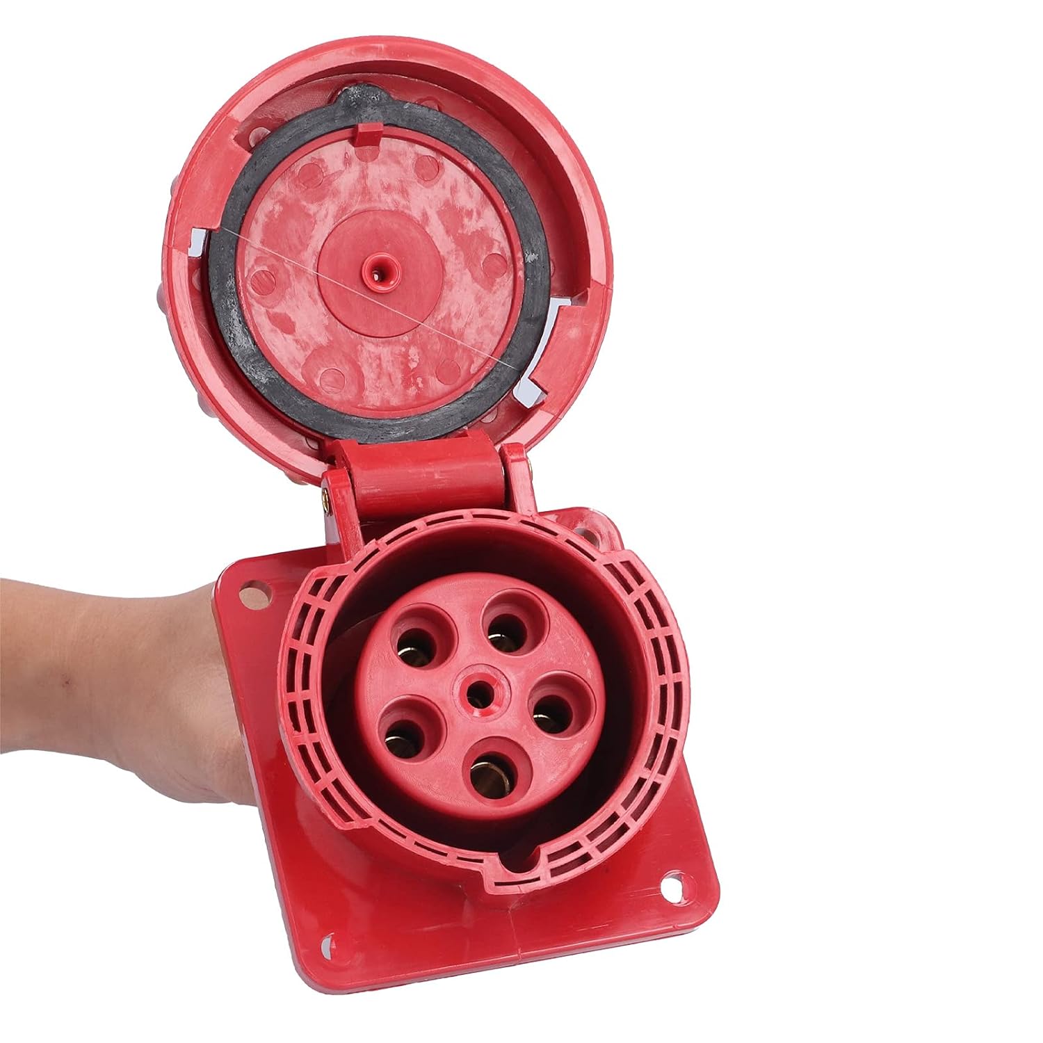 Industrial Plug Socket 5 Pin 3 Phase Power Connector IP67 Water Proof Electrical Joint Concealed Mount for