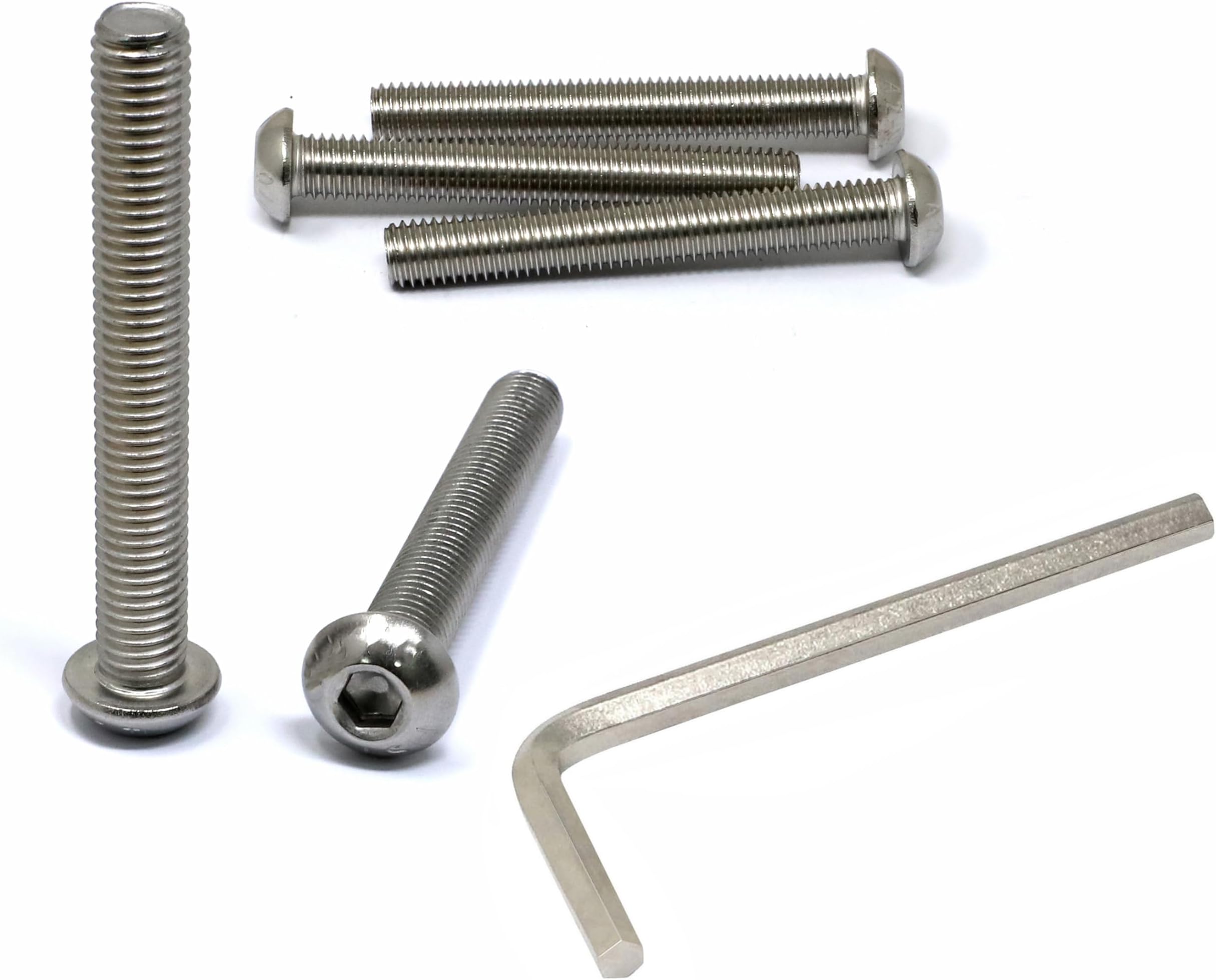iexcell 5 Pcs M10 x 75mm Thread Pitch 1.5 mm Stainless Steel 304 Hex Socket Button Head Cap Screws Bolts Kit