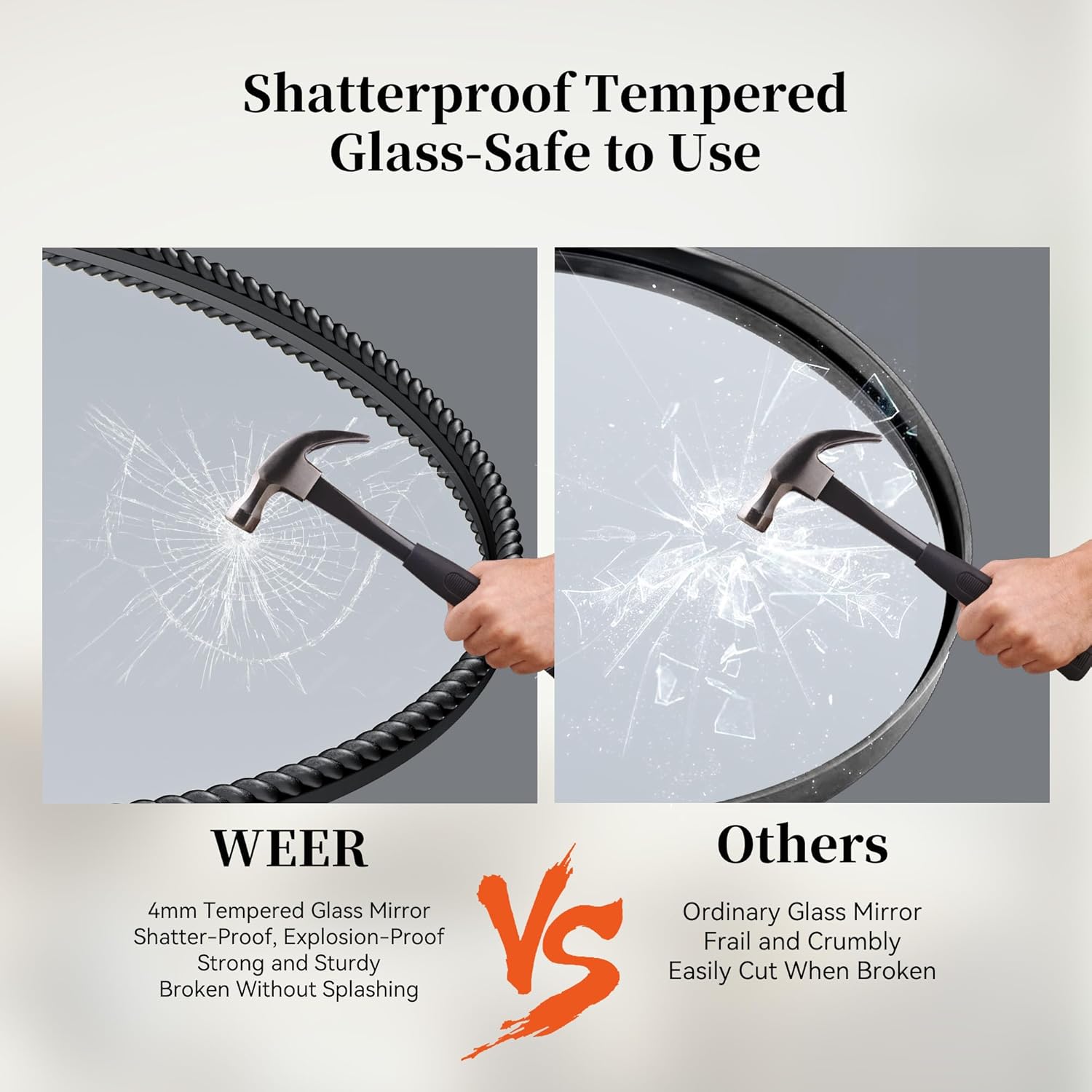 PROHOMEWARE Black Round Bathroom Mirrors, 32 inch Circle Wall Mounted Hanging Mirror for Entryway, Living Room, Hallway, Bathroom, Bedroom