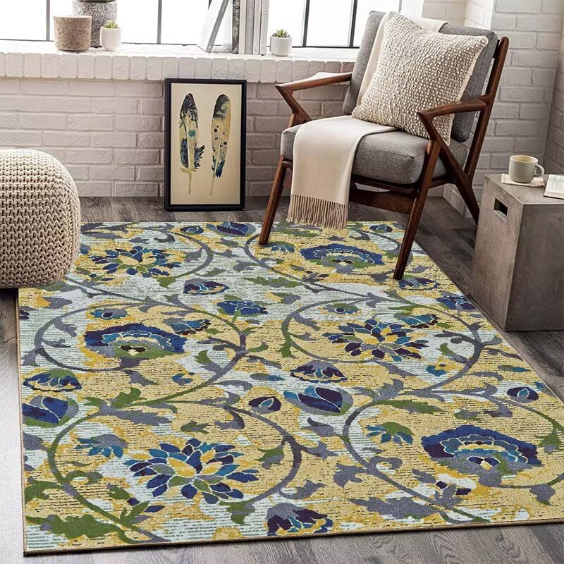 Tapis antidérapant jaune salon et chambre d'enfant pour une ambiance chaleureuse