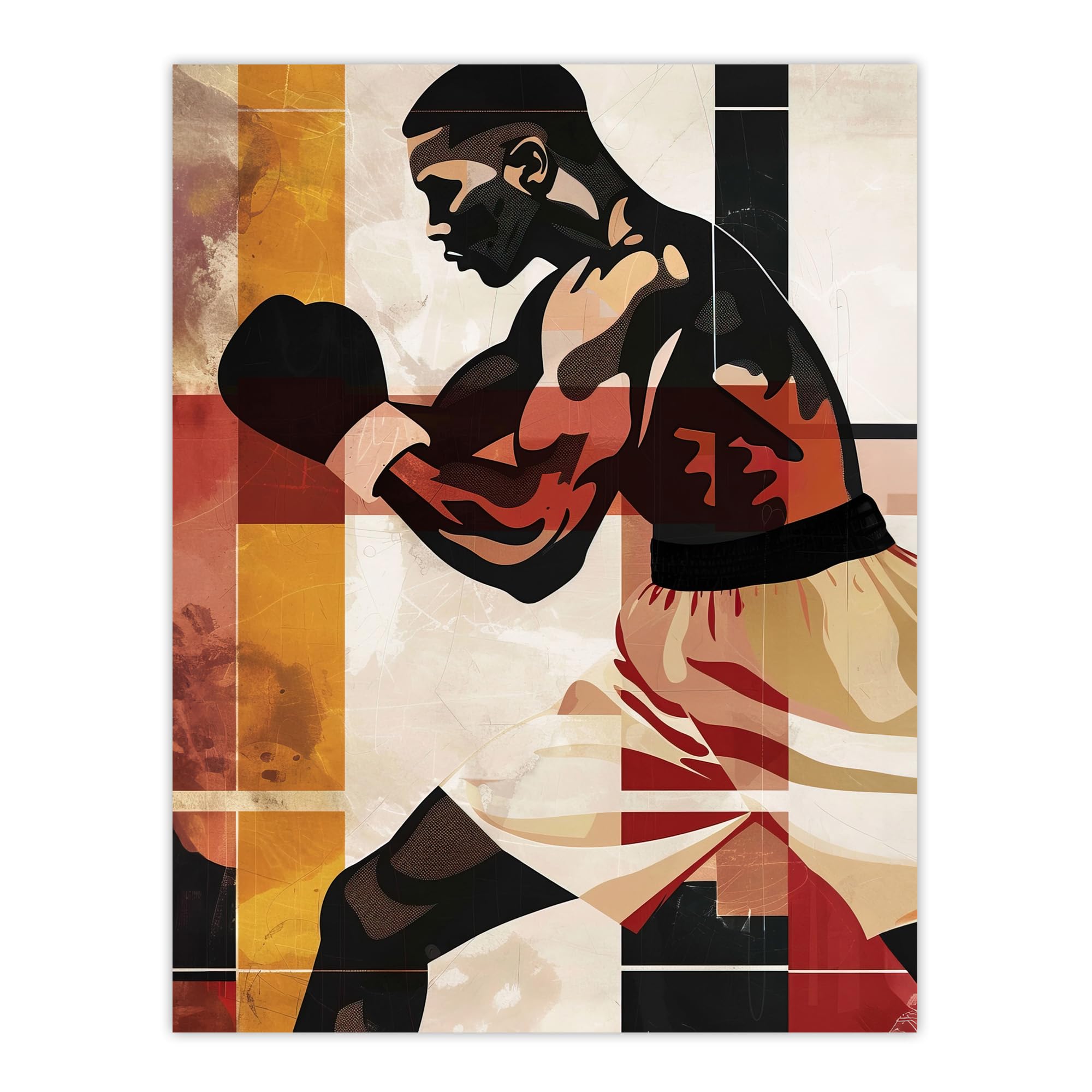 Artery8 Boxer Pop Art Portrait Fighter Boxing Design Living Room Large Wall Art Poster Print Thick Paper 18X24 Inch