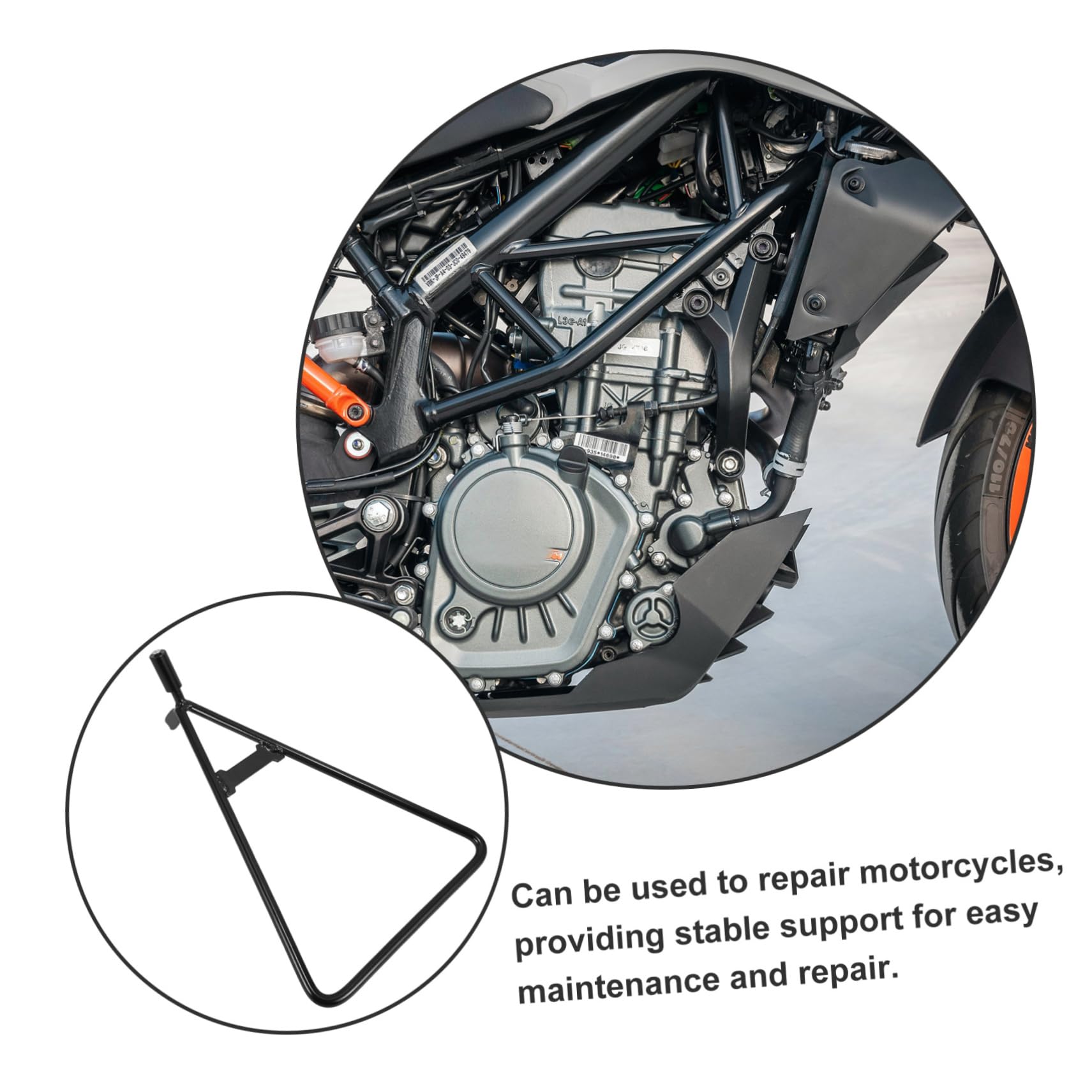 Béquille de Moto Triangle en Fer Noir pour Remplacement