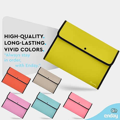 Vista 13 de Enday Soporte de archivo de plástico con solapa cuadrada, tamaño de letra A4, verde