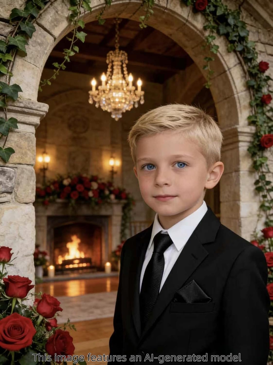 A&J DESIGN Boys Pre-Tied Zipper Woven Polyester Tie & Pocket Square Set for 4-14 Years