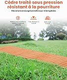 VEVOR Sentiero da Giardino in Legno 3,65 m x 55,88 cm Sentiero da Giardino Dritto Antiscivolo Srotolabile, per Esterni in Cedro con Collegamento in Fune Metallica Pietre per Pavimentazioni da Giardino - 4
