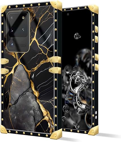 Miniatura 2 de DAIZAG Funda compatible con Samsung Galaxy S20 Ultra Black Gold Natural Marble Pattern Phone Case Golden Soft a prueba de golpes funda protectora