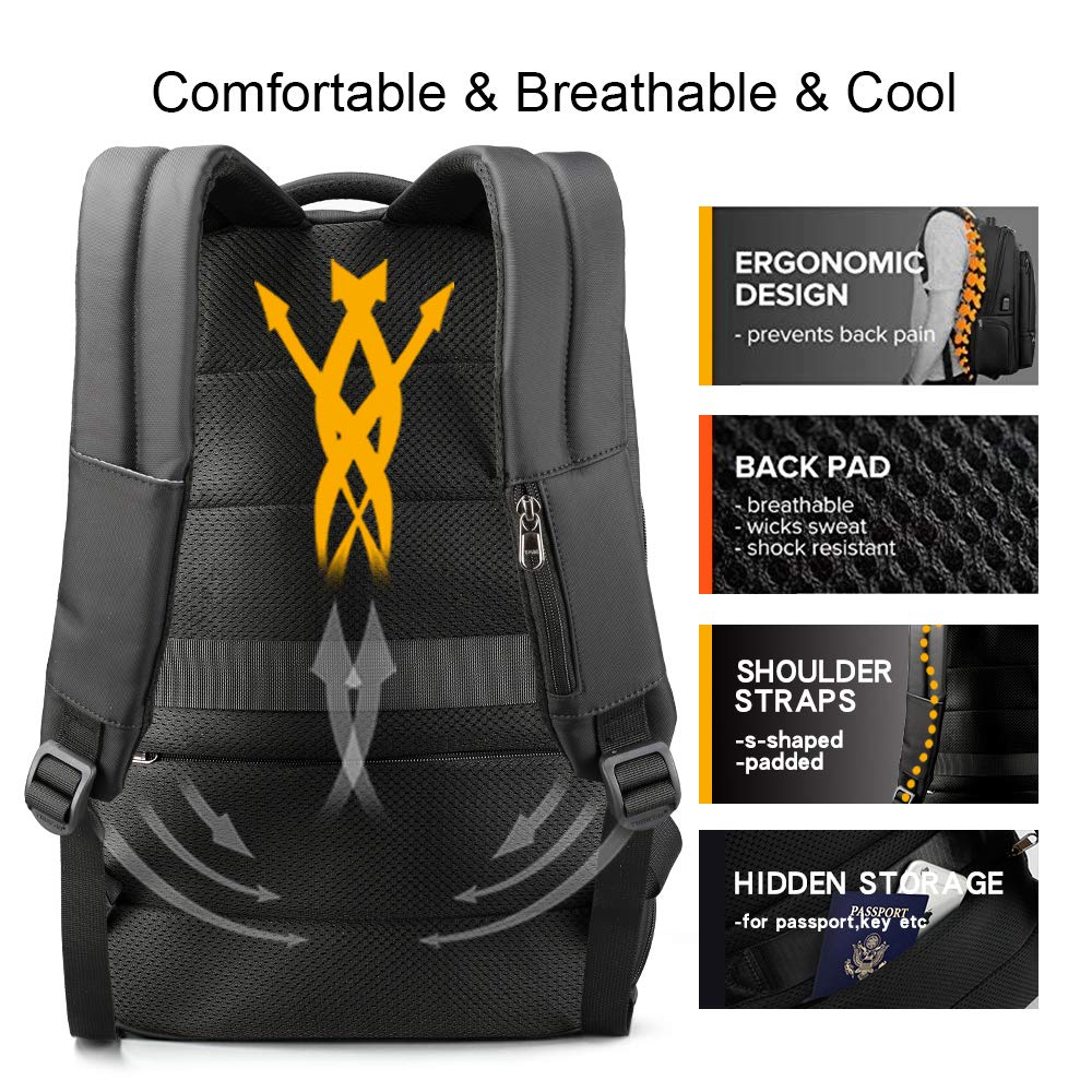 Tigernu Laptop Backpack for Men,Tigernu Water Resistant with USB Charging  Port Backpaks Anti-Theft Fit Up to 15 15.6 Inch Computer Notebook Daypack  (Black) : Amazon.com.au: Computers