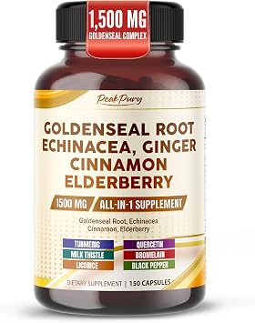 Goldenseal Root 1500 mg with Echinacea & Cinnamon, 150 Capsules