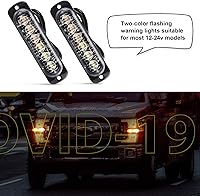 Vista 5 de Frienda 4 luces LED estroboscópicas ámbar 6 LED de advertencia de seguridad intermitente luz de rejilla cabeza de emergencia luces de advertencia