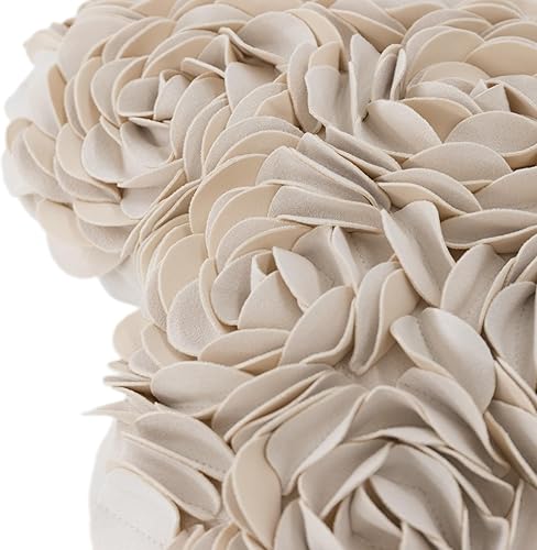 Miniatura 4 de JWH - Funda de cojín con forma de corazón y diseño estético de flores en 3D, funda de cojín hecha a mano, estilo romántico rural europeo para