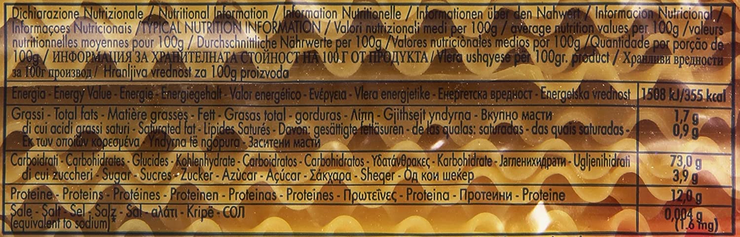 Pasta Lasagnoni N.87, breite italienische Hartweizen-Teigwaren 20 x 500g | Formato grande per forno, raue Oberfläche, ideal für Aufläufe mit Ragù und Béchamel, Gesamtnettogewicht 10 kg