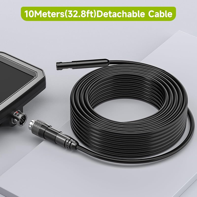 Zealtron Z34 Endoszkóp Kamera 4,3" IPS Kijelzővel, 10m Kábel, Tripla Lencse, 1080P HD Felbontás, IP68 Vízálló, Csőkamera Autófókusszal