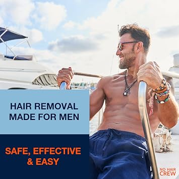 NO HAIR CREW Intimate Hair Removal Cream for Men 100 ml – The Original | For groin, scrotum, buttocks and pubic area. Hair-free in 4-8 minutes, no cuts, no razor burn and softer regrowth vs shaving.