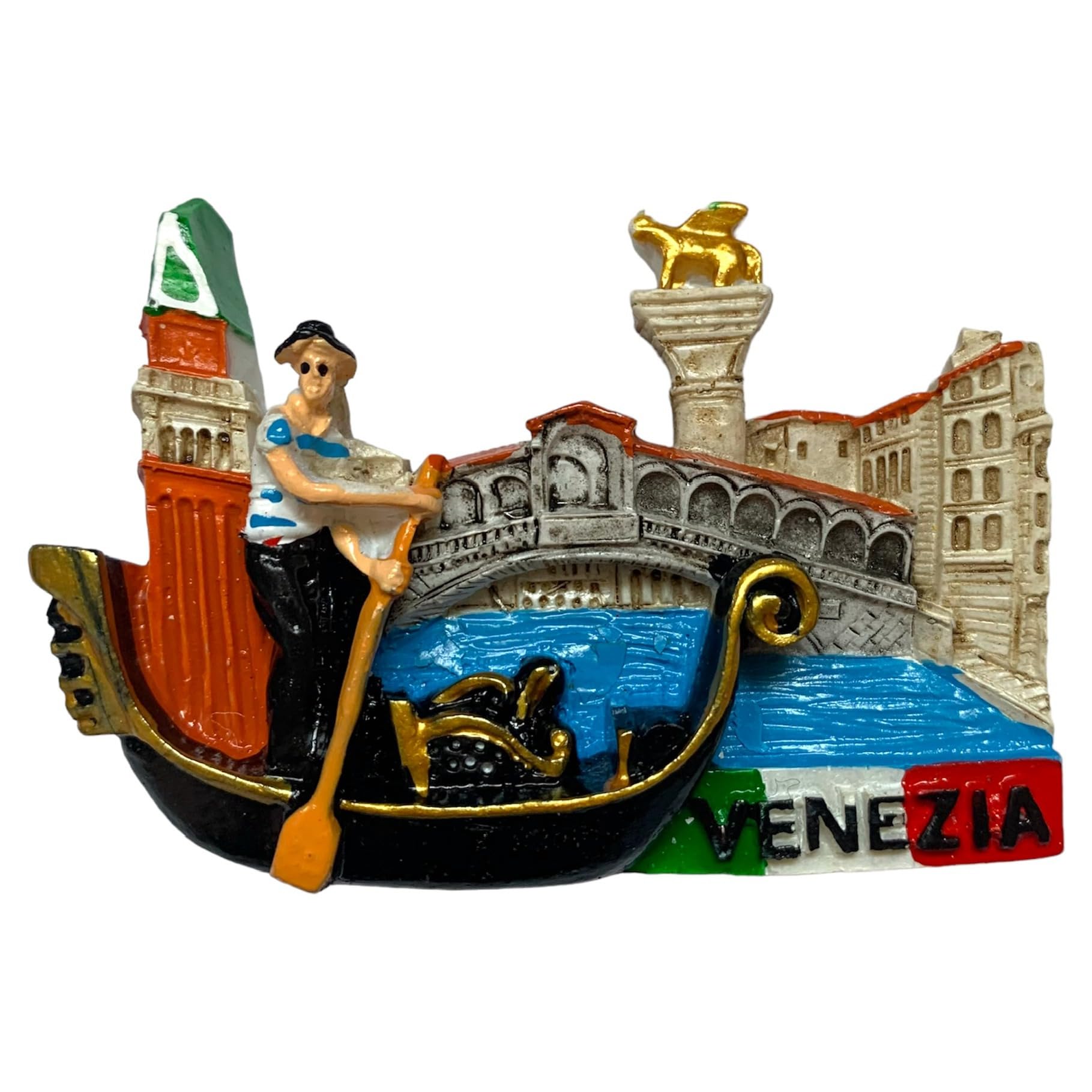 Aimant 3D Résine Gondole Venise 8x6 Cm - Souvenir Italie - Décoration Magnétique Frigo Maison